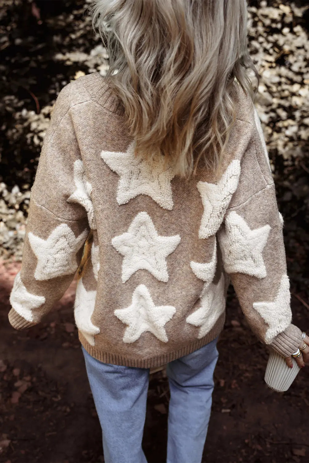 Clare Sherpa Star Cardigan DC-Threaded Pear