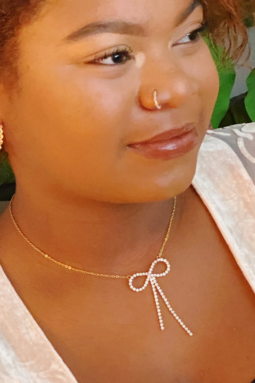 Adorable Shine Bow Necklace DC-Ellison+Young