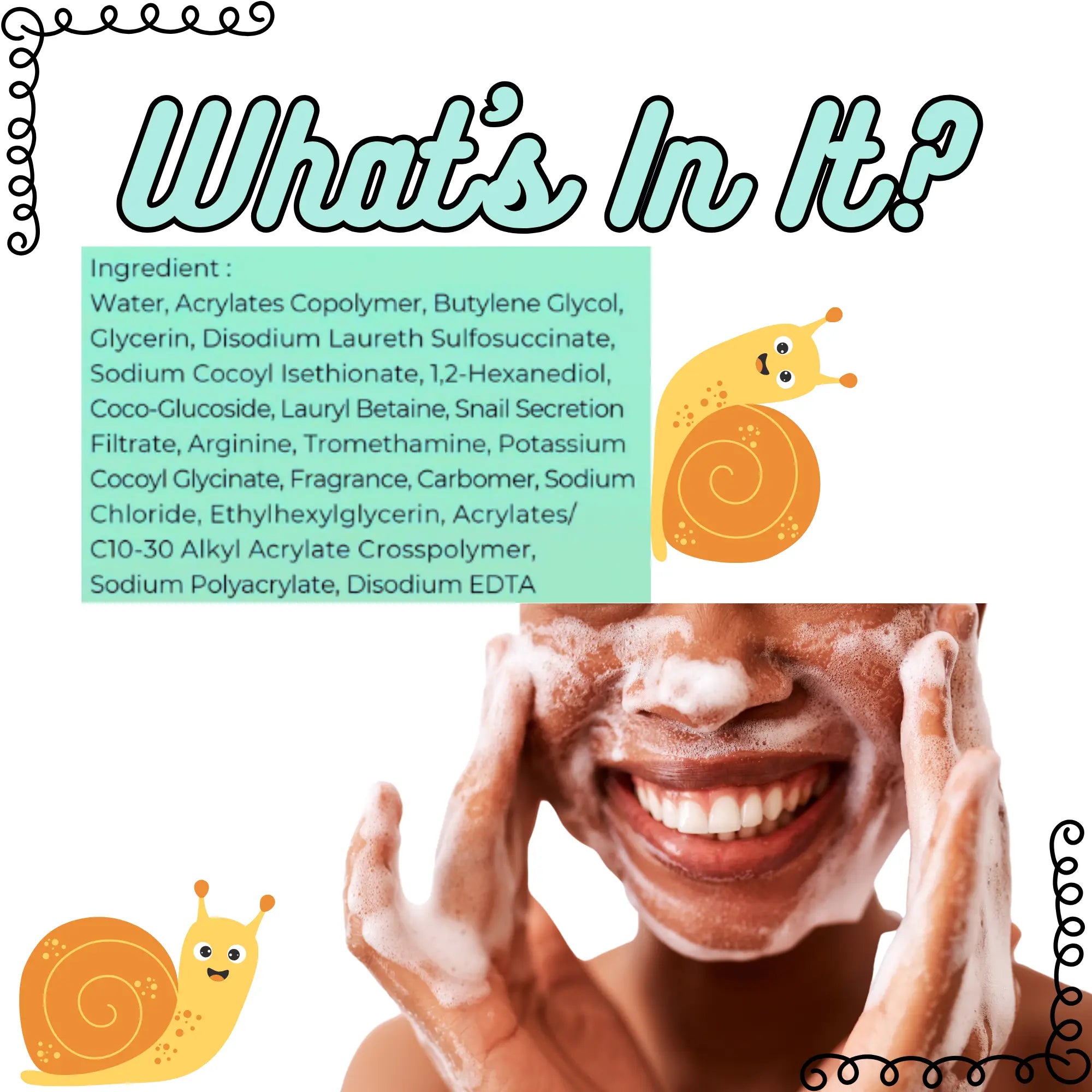 Snail Mucin Face Wash Rosie Claire Cosmetics