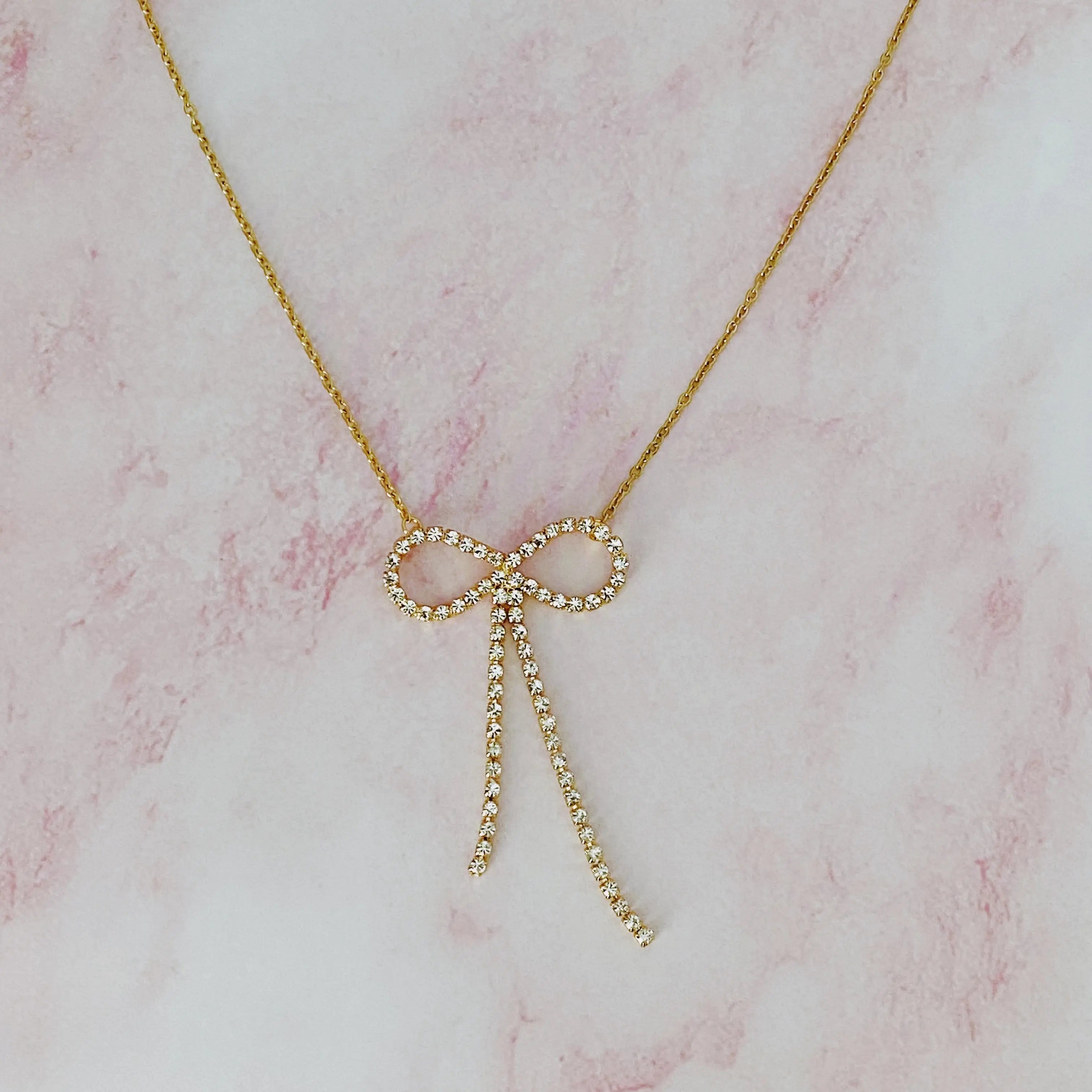 Adorable Shine Bow Necklace DC-Ellison+Young