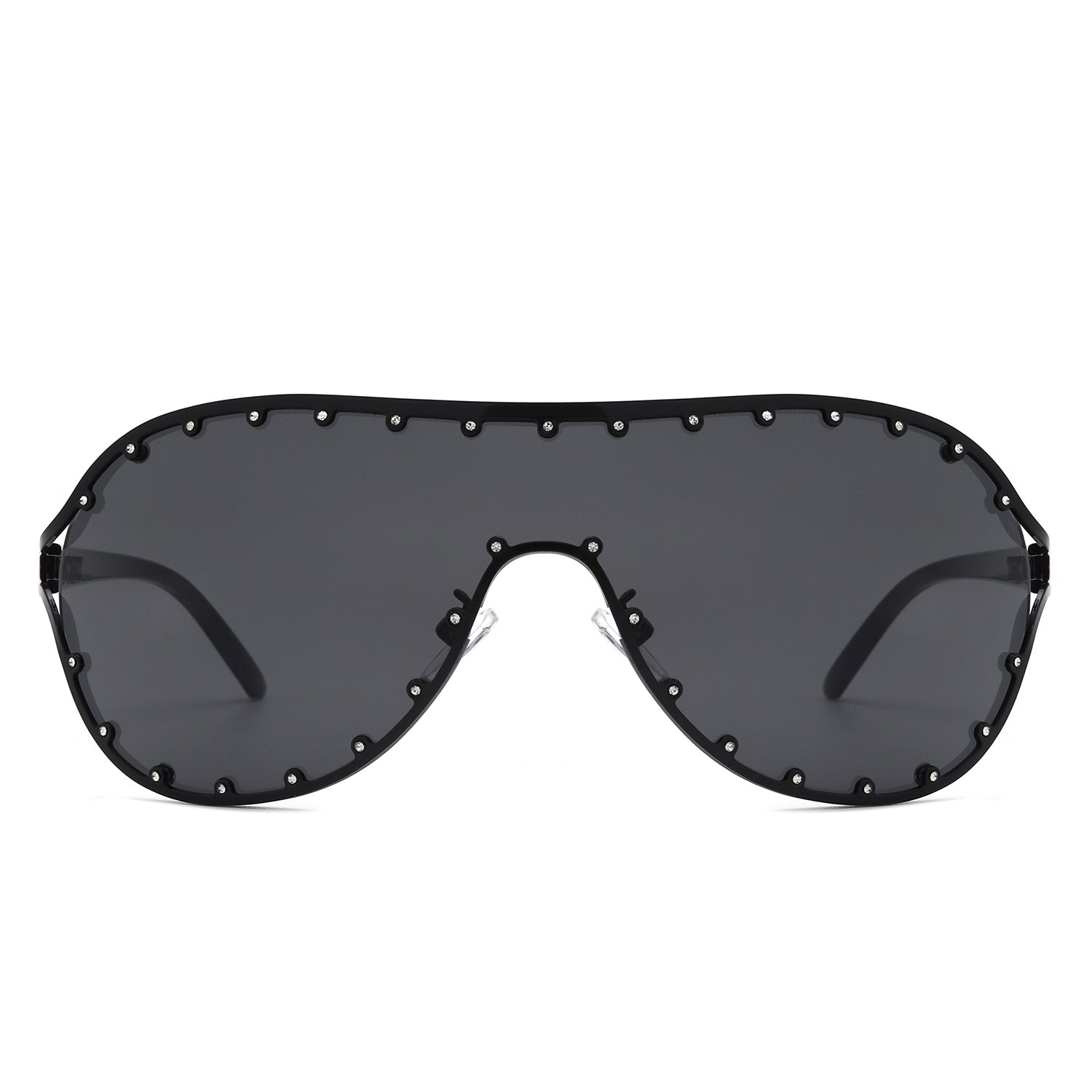 Evanesce - Oversized Aviator Rhinestone Design Women's Sunglasses Cramilo Eyewear