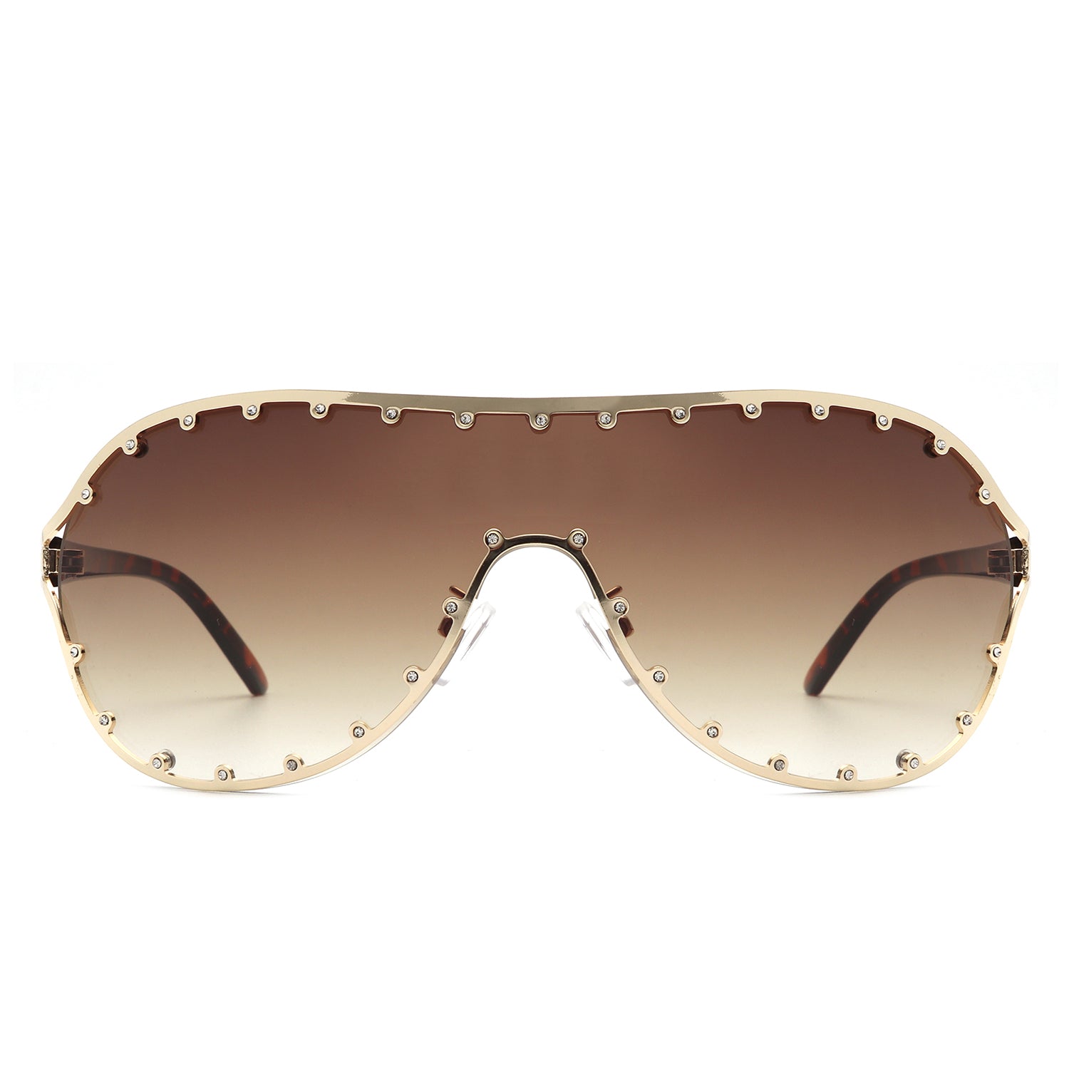 Evanesce - Oversized Aviator Rhinestone Design Women's Sunglasses Cramilo Eyewear