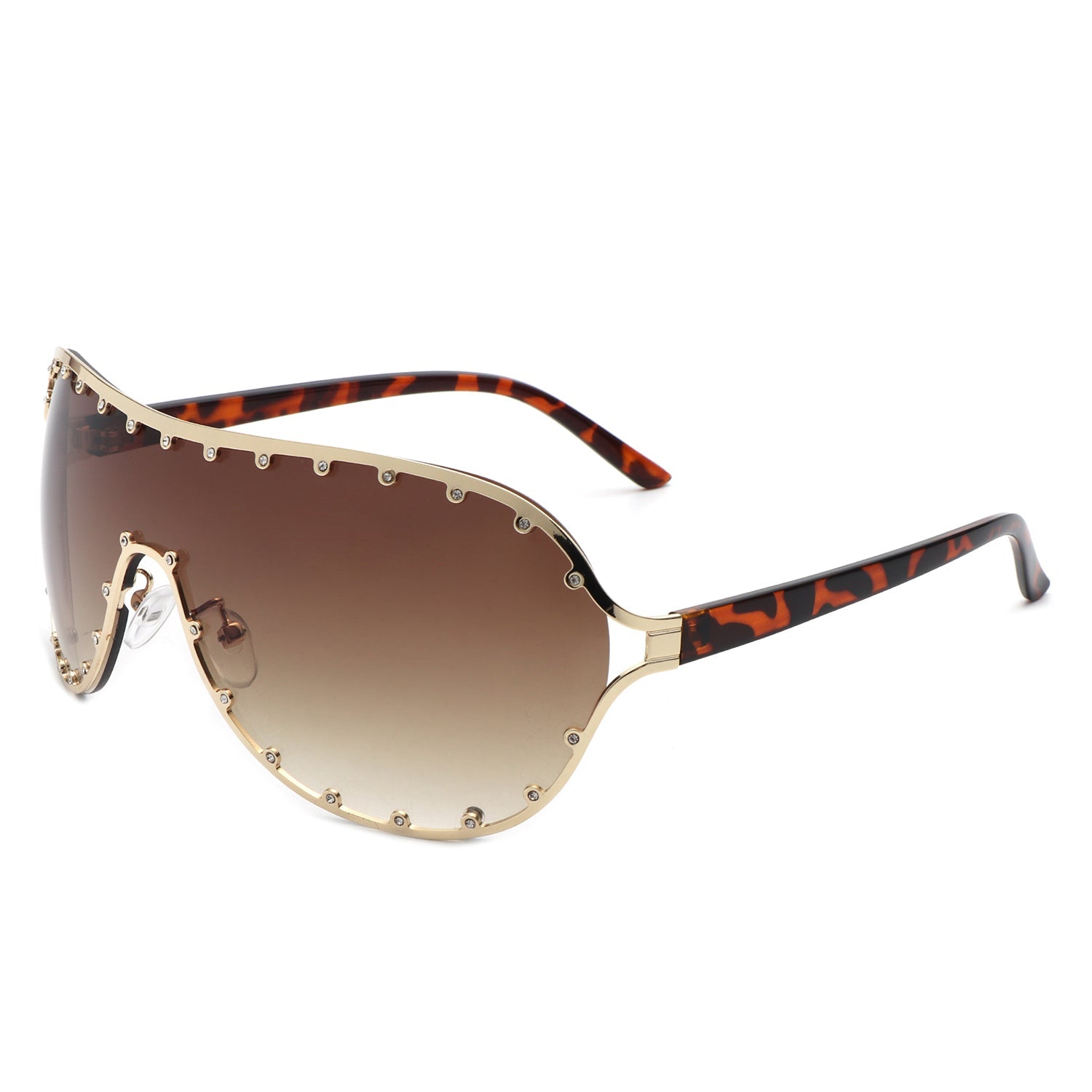 Evanesce - Oversized Aviator Rhinestone Design Women's Sunglasses Cramilo Eyewear