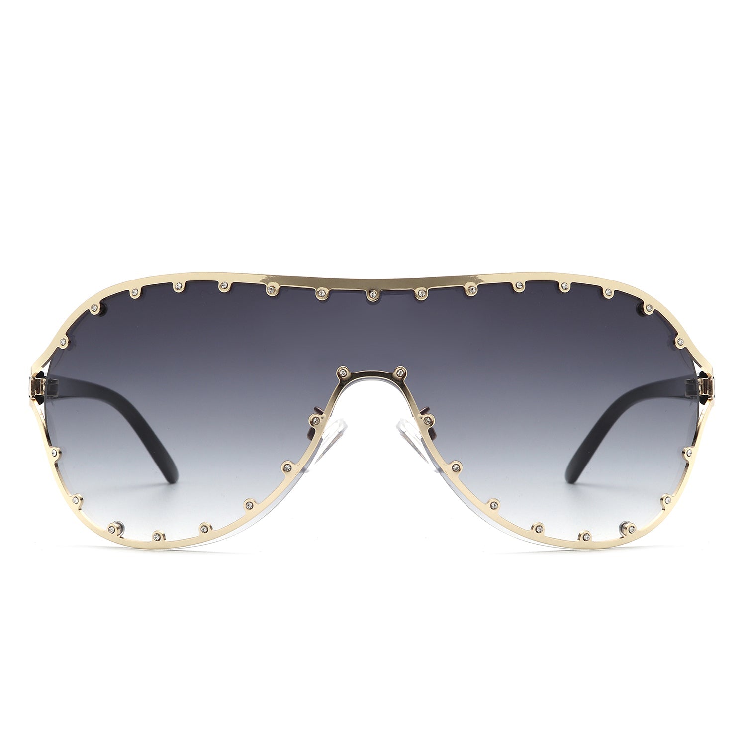 Evanesce - Oversized Aviator Rhinestone Design Women's Sunglasses Cramilo Eyewear