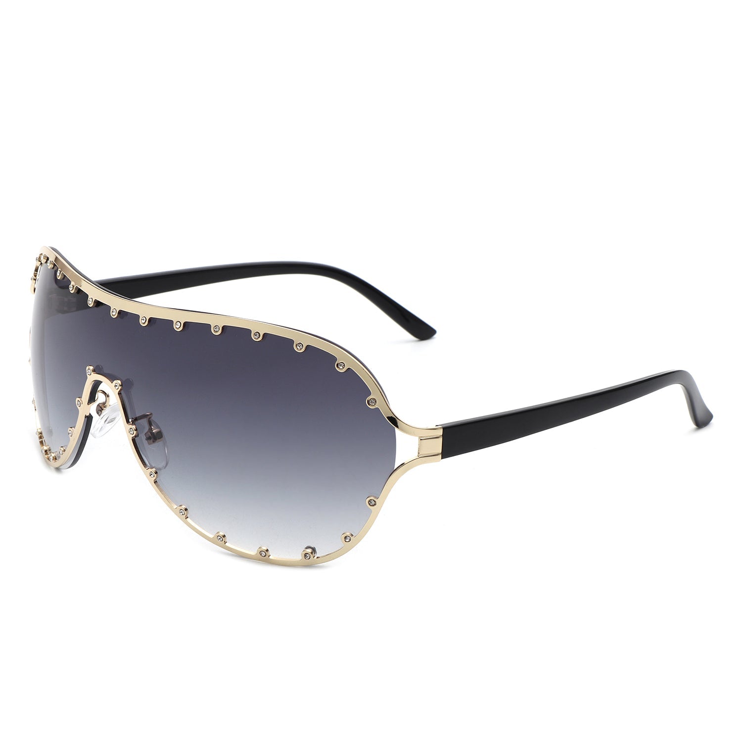 Evanesce - Oversized Aviator Rhinestone Design Women's Sunglasses Cramilo Eyewear