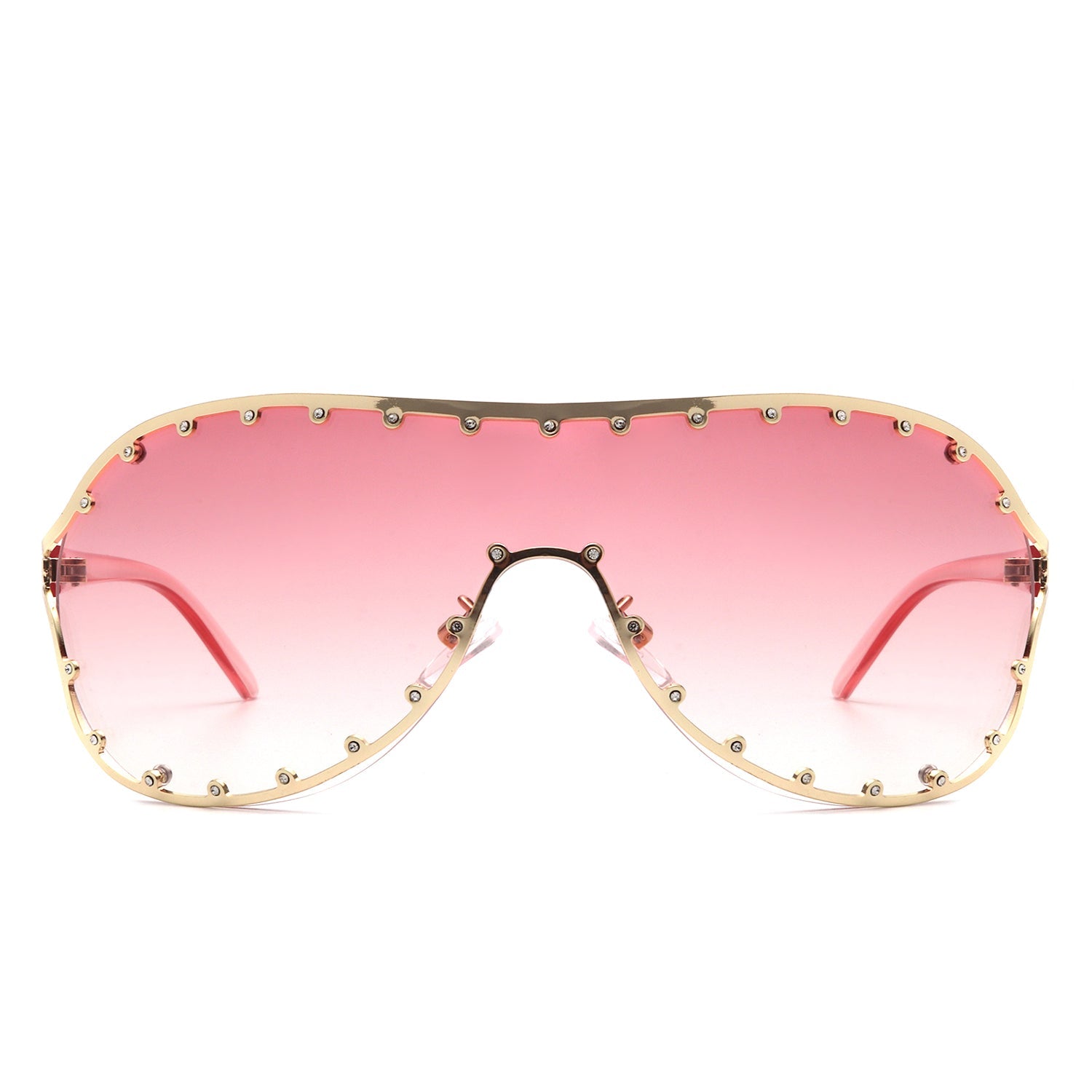 Evanesce - Oversized Aviator Rhinestone Design Women's Sunglasses Cramilo Eyewear