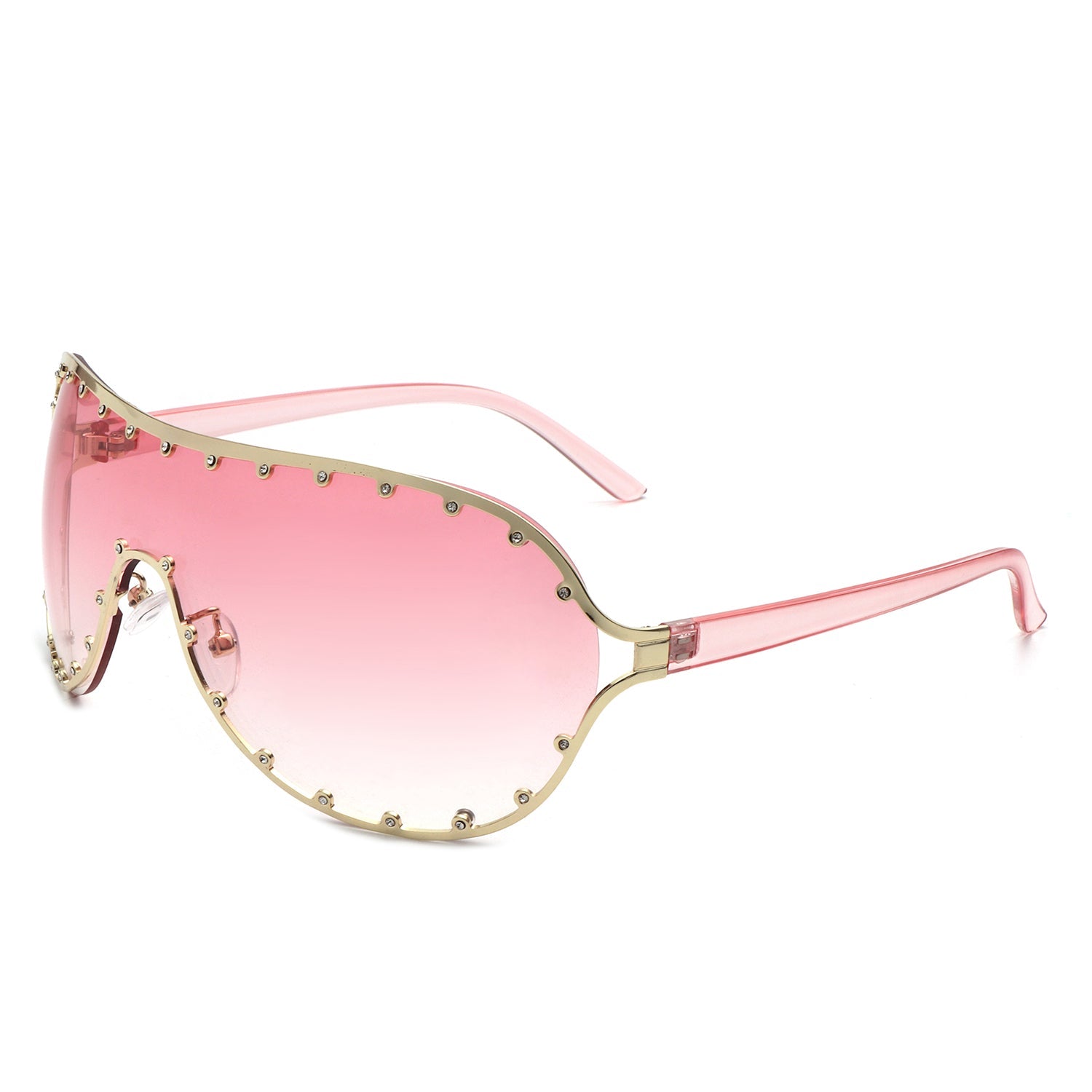 Evanesce - Oversized Aviator Rhinestone Design Women's Sunglasses Cramilo Eyewear