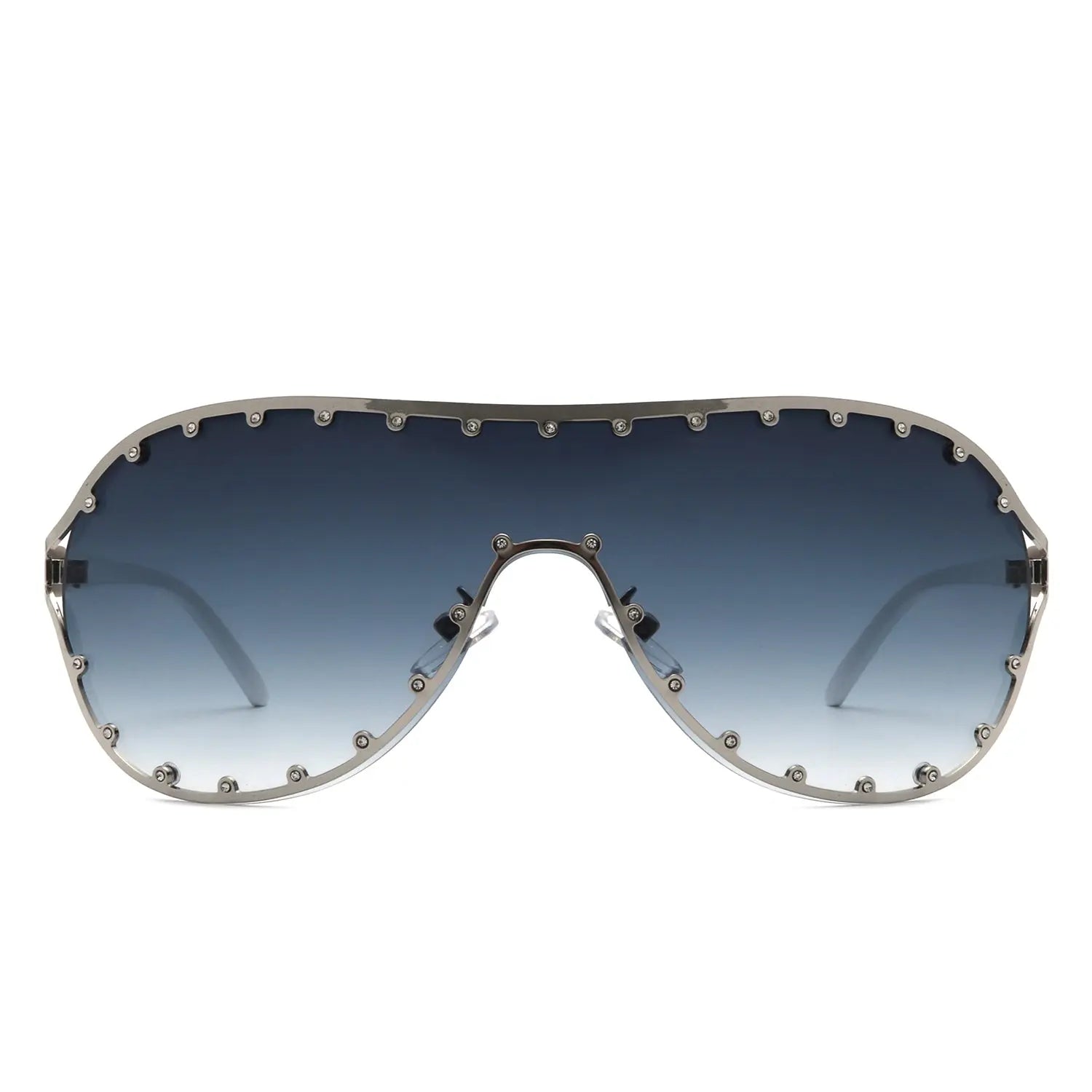 Evanesce - Oversized Aviator Rhinestone Design Women's Sunglasses Cramilo Eyewear