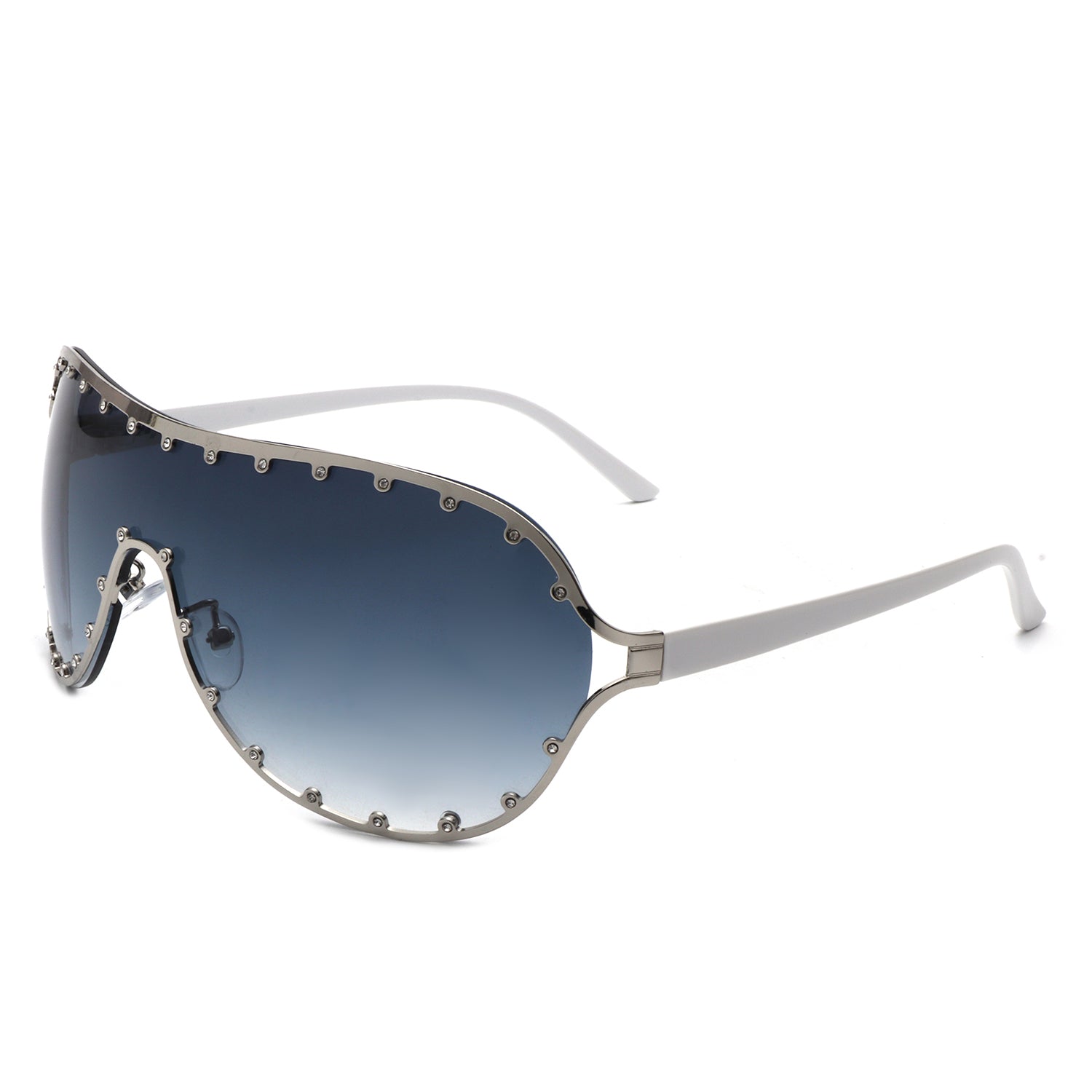 Evanesce - Oversized Aviator Rhinestone Design Women's Sunglasses Cramilo Eyewear