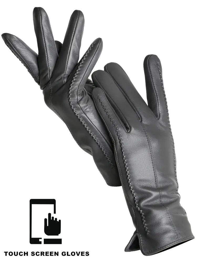 Women's Sheepskin Gloves Winter Warm Plus Velvet Short Thin Touch Screen Driving Color Women's Leather Gloves Good Quality -2226 Goodlifetree