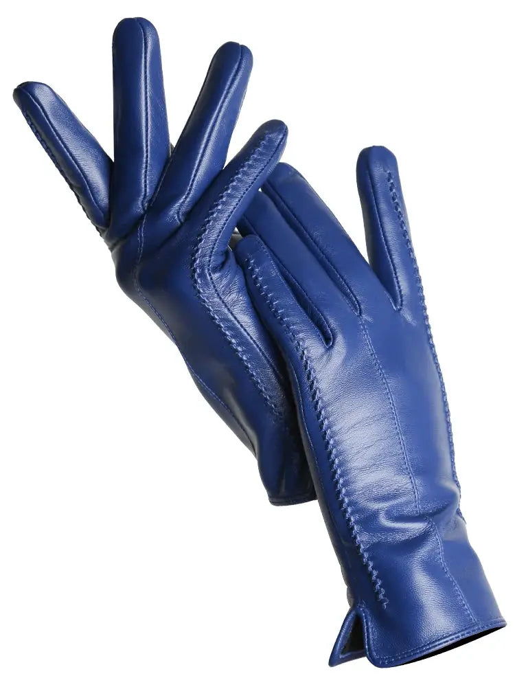 Women's Sheepskin Gloves Winter Warm Plus Velvet Short Thin Touch Screen Driving Color Women's Leather Gloves Good Quality -2226 Goodlifetree