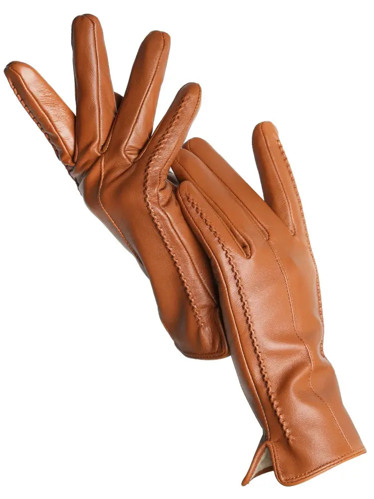 Women's Sheepskin Gloves Winter Warm Plus Velvet Short Thin Touch Screen Driving Color Women's Leather Gloves Good Quality -2226 Goodlifetree