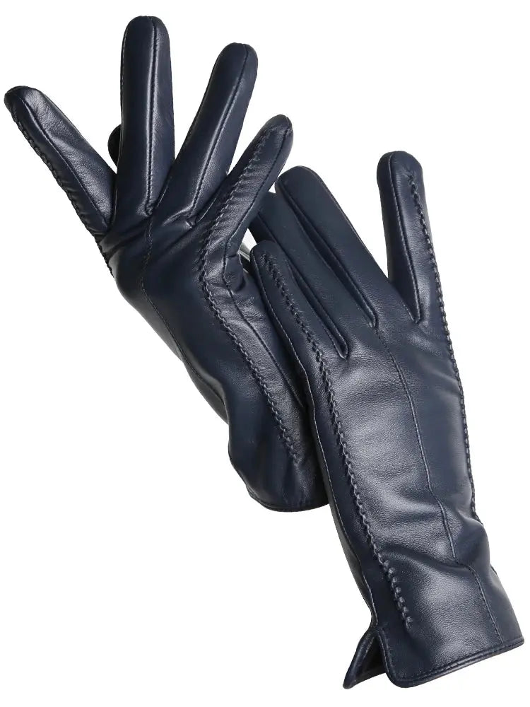 Women's Sheepskin Gloves Winter Warm Plus Velvet Short Thin Touch Screen Driving Color Women's Leather Gloves Good Quality -2226 Goodlifetree
