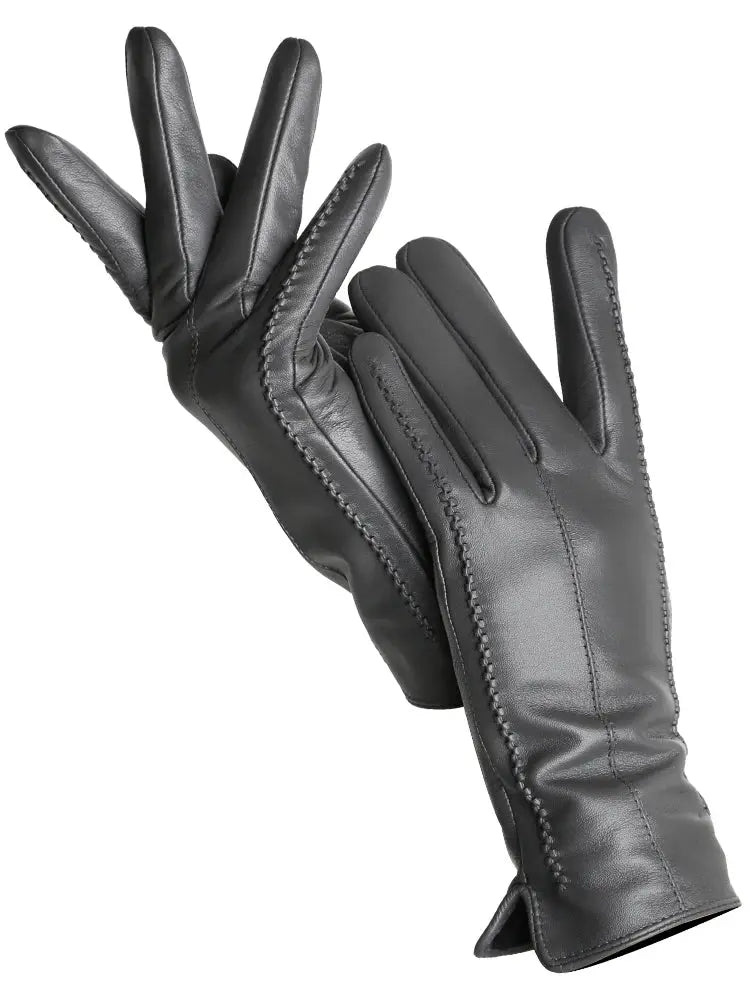 Women's Sheepskin Gloves Winter Warm Plus Velvet Short Thin Touch Screen Driving Color Women's Leather Gloves Good Quality -2226 Goodlifetree
