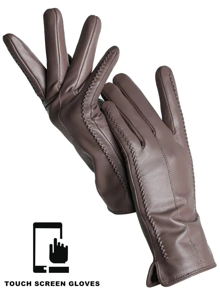 Women's Sheepskin Gloves Winter Warm Plus Velvet Short Thin Touch Screen Driving Color Women's Leather Gloves Good Quality -2226 Goodlifetree