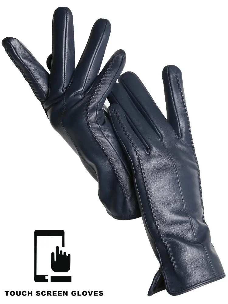 Women's Sheepskin Gloves Winter Warm Plus Velvet Short Thin Touch Screen Driving Color Women's Leather Gloves Good Quality -2226 Goodlifetree