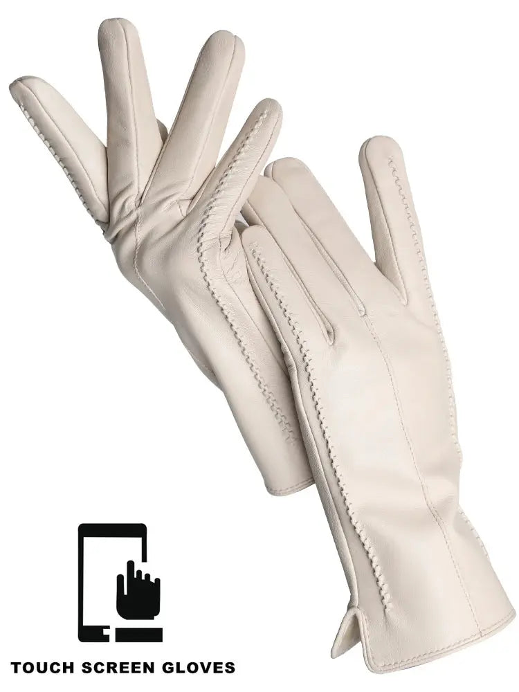Women's Sheepskin Gloves Winter Warm Plus Velvet Short Thin Touch Screen Driving Color Women's Leather Gloves Good Quality -2226 Goodlifetree
