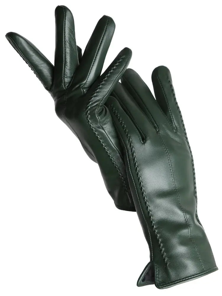 Women's Sheepskin Gloves Winter Warm Plus Velvet Short Thin Touch Screen Driving Color Women's Leather Gloves Good Quality -2226 Goodlifetree